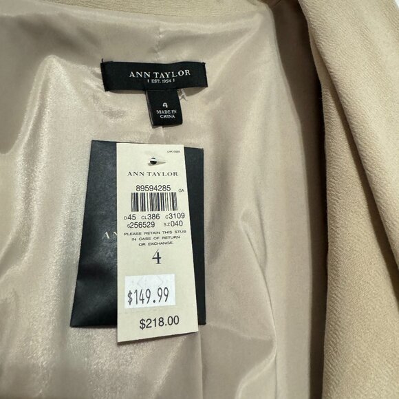 NWT Ann Taylor Beige 2 Piece Skirt Suit - Picture 6 of 12